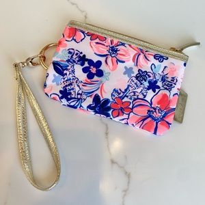 NWT Lilly Pulitzer Party Like a Lobstar ZipTop Wristlet Wallet w/ removal strap
